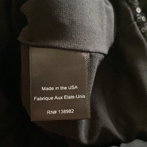 DRESS THE POPULATION BLACK SEQUIN MINI DRESS MEDIUM MADE IN USA - Picture 8 of 9